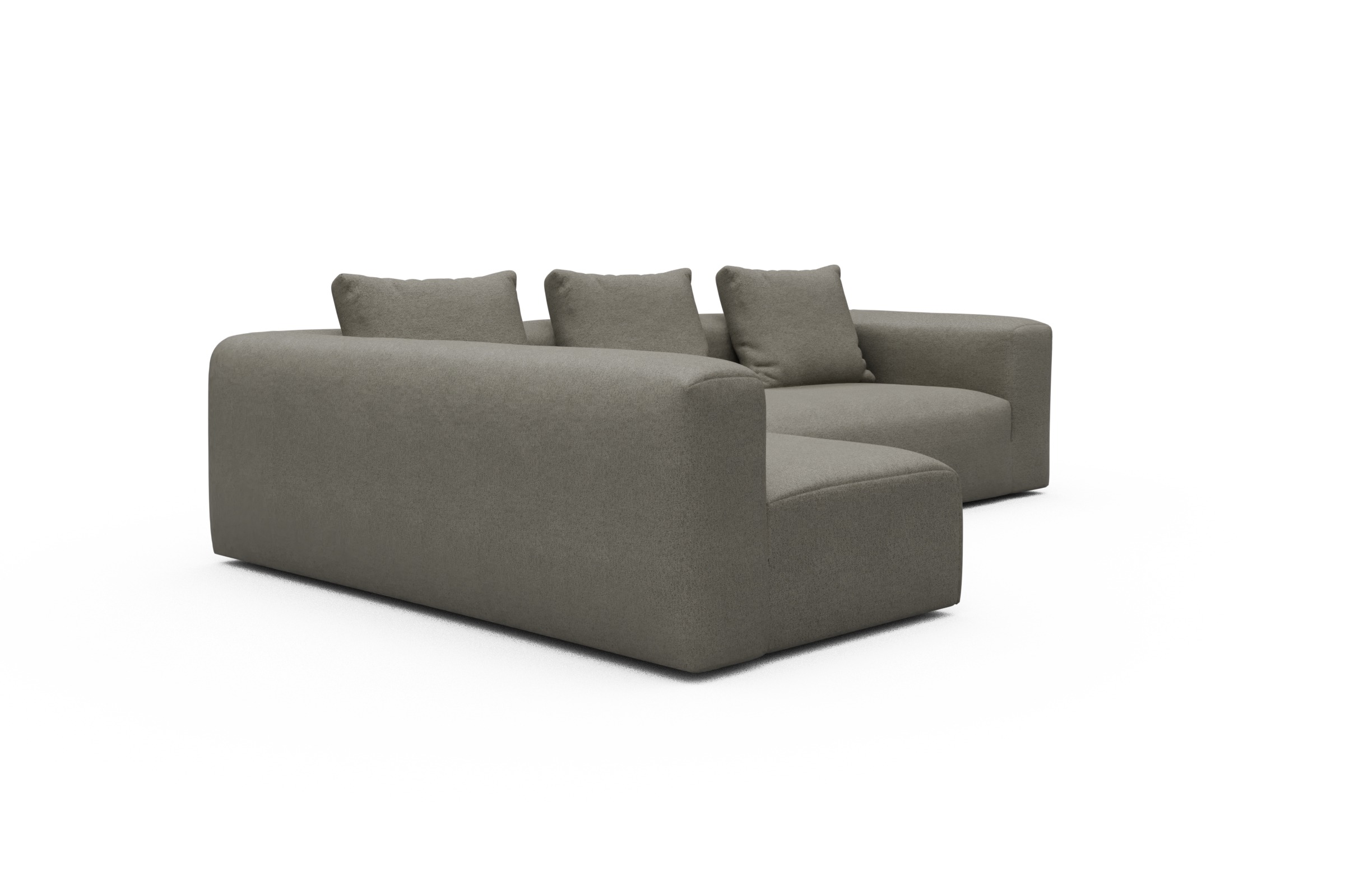 Ecksofa Fred 2x 2,5-Sitzer links offen Denari-Warm-Grey