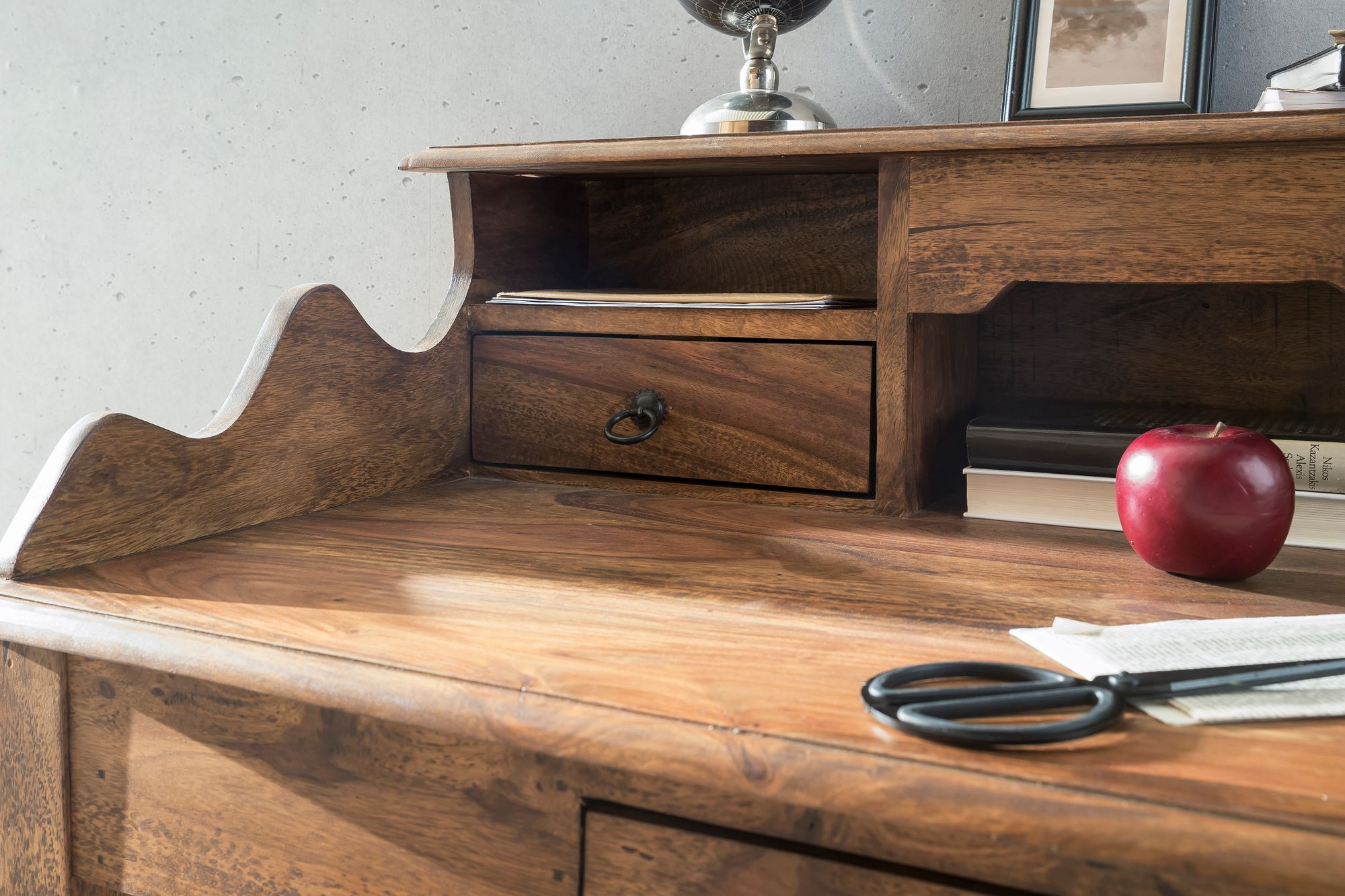 Schreibtisch Larvik Massivholz Dunkelbraun 115 × 60 × 100 cm