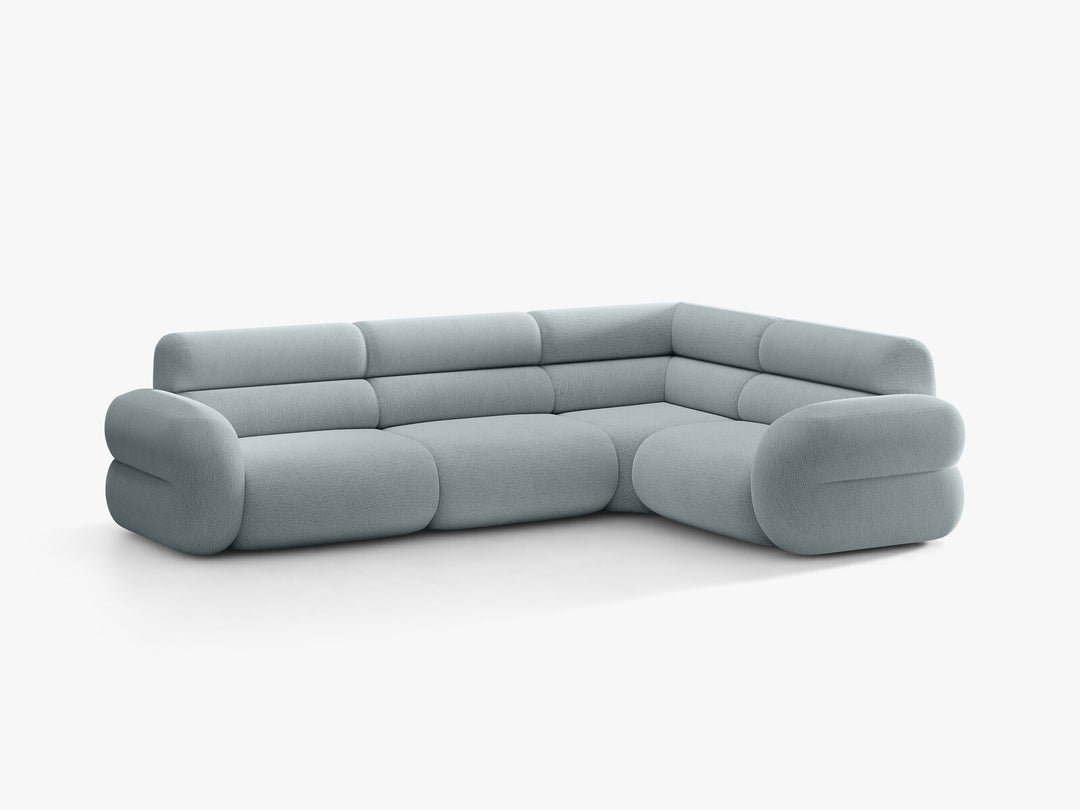 Micadoni Neo Ecksofa 295 cm Links Boucle Baloo Hellblau