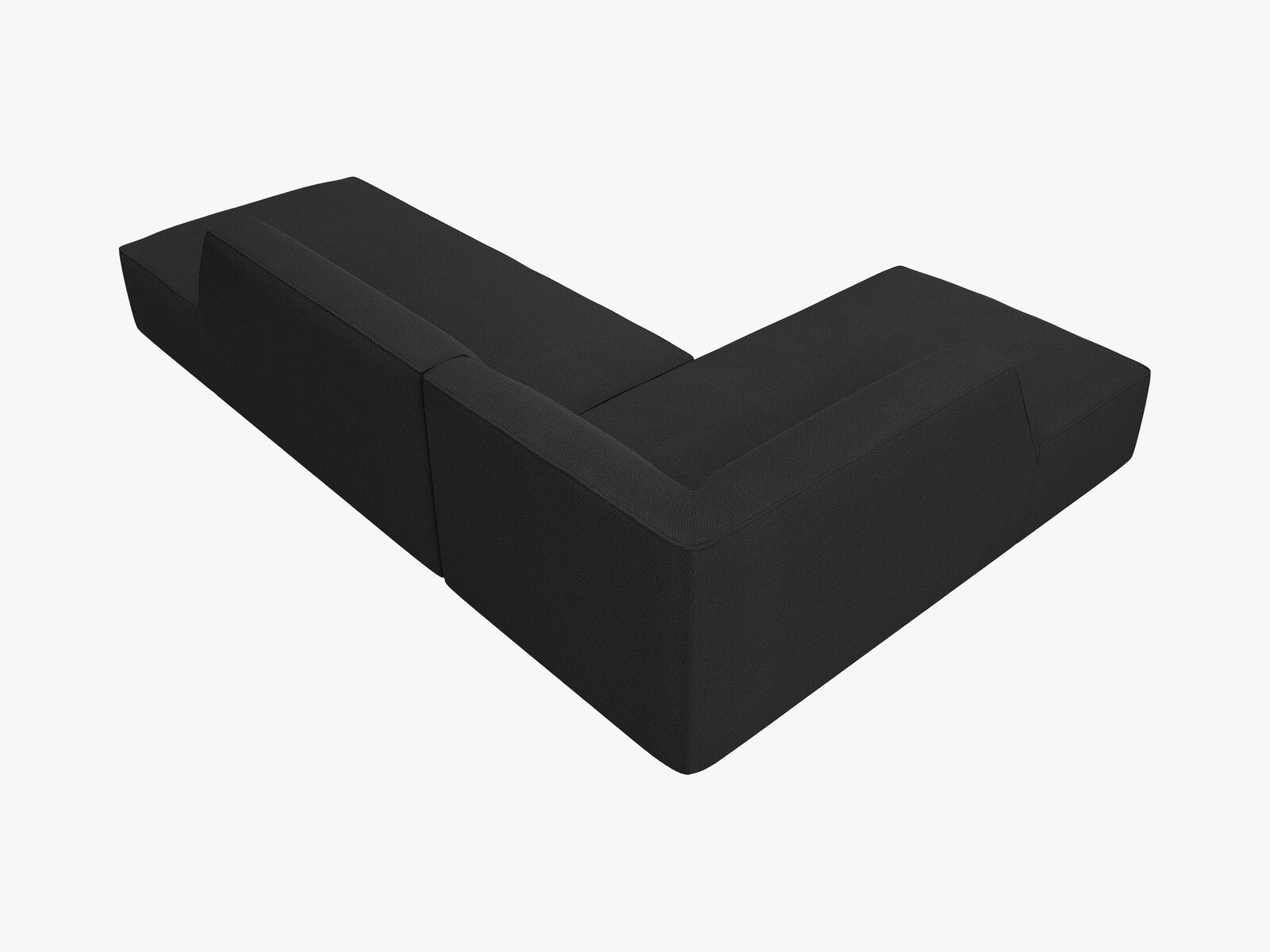 Micadoni Ecksofa Ruby 4-Sitzer Links Strukturierter Stoff Ottawa Schwarz