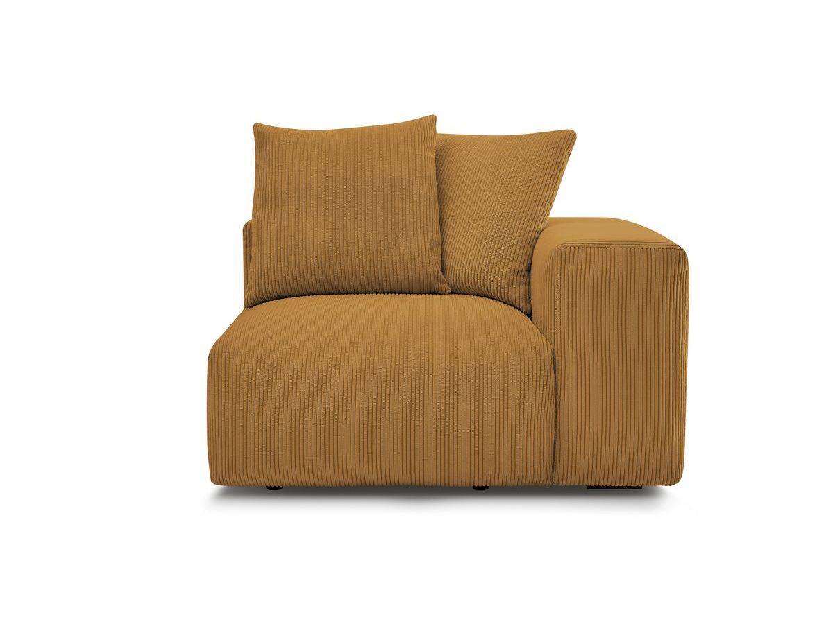 Bobochic Voltaire Sofamodul 1-Sitzer 130 × 100 cm Cordsamt Gelb Ecke rechts