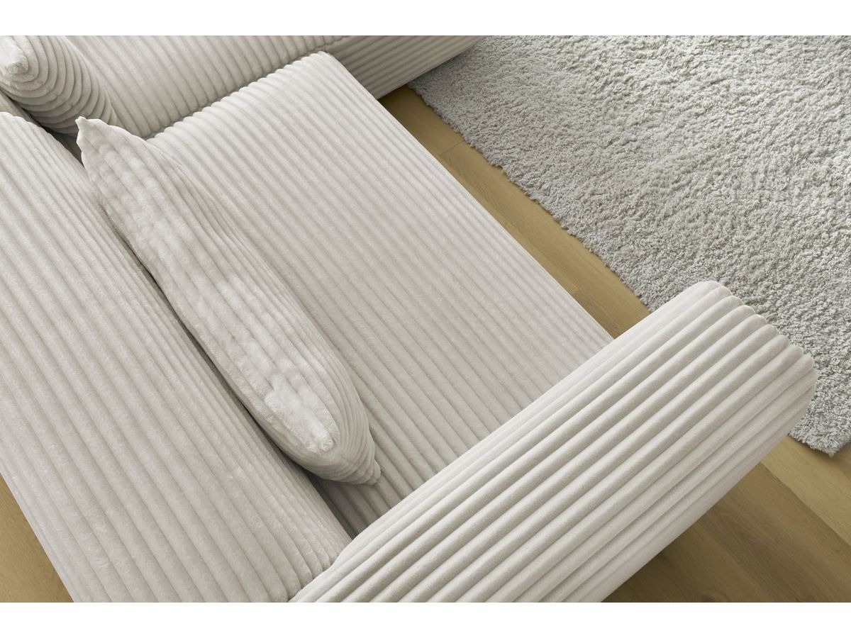 Bobochic Harry Ecksofa Breitcord weich Beige Ecke rechts