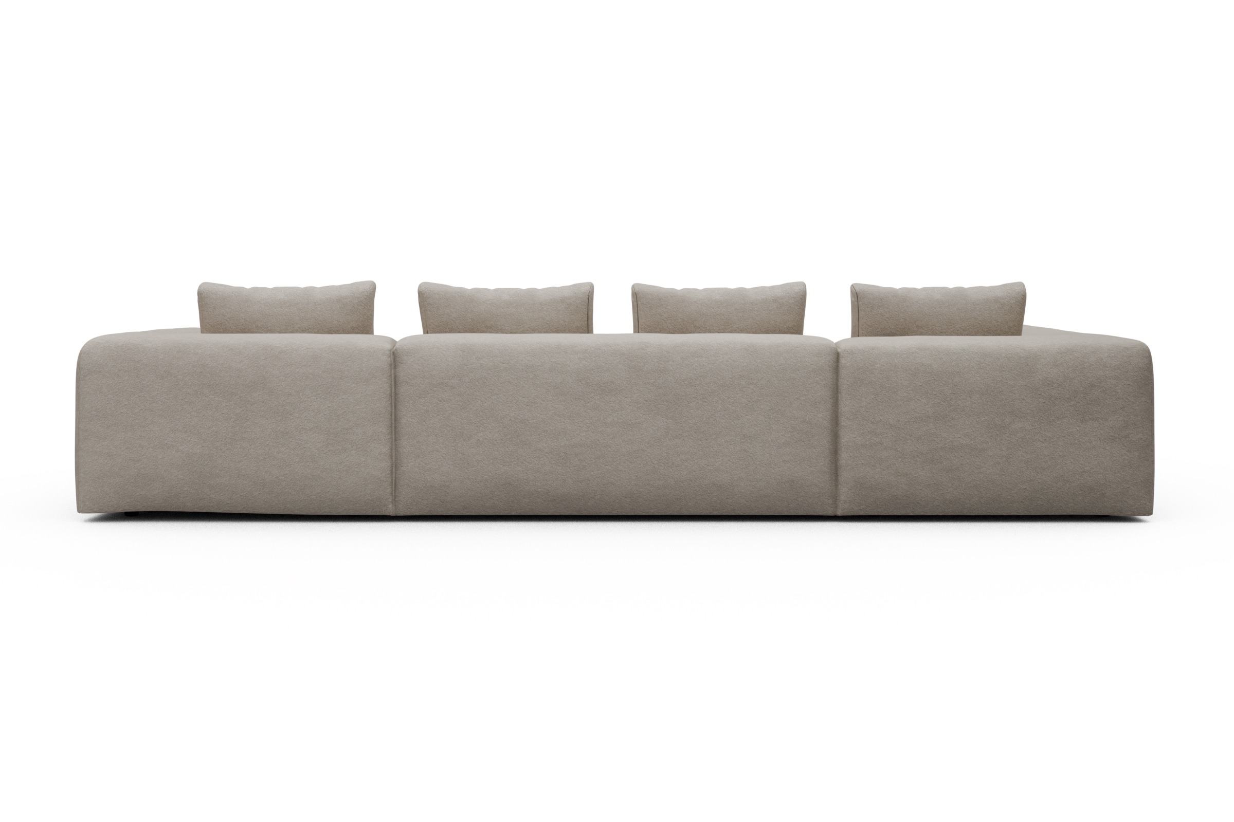 Wohnlandschaft Fred Relax-Ecke links mit 2-Sitzer und Chaiselongue rechts Aivi-Lace-Beige