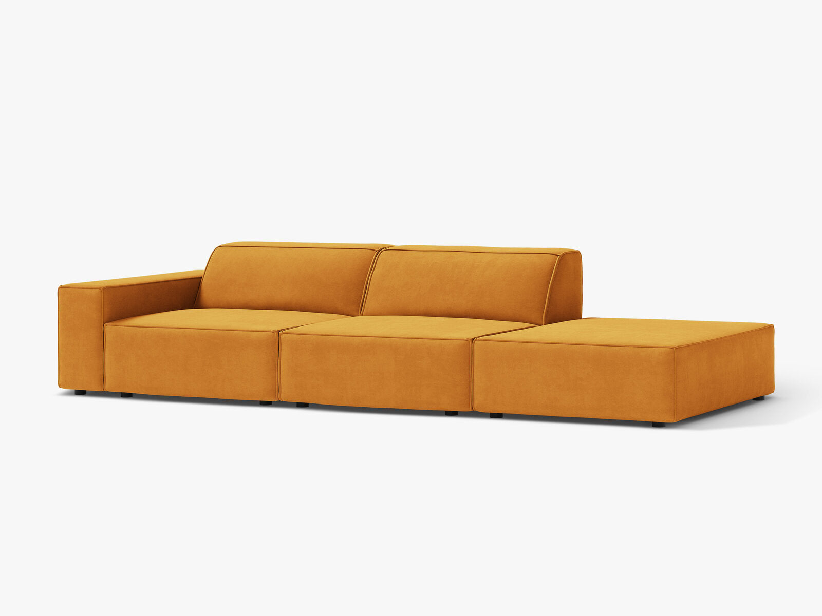 Micadoni Sofa Jodie 3-Sitzer Rechts Samt Venus Gelb