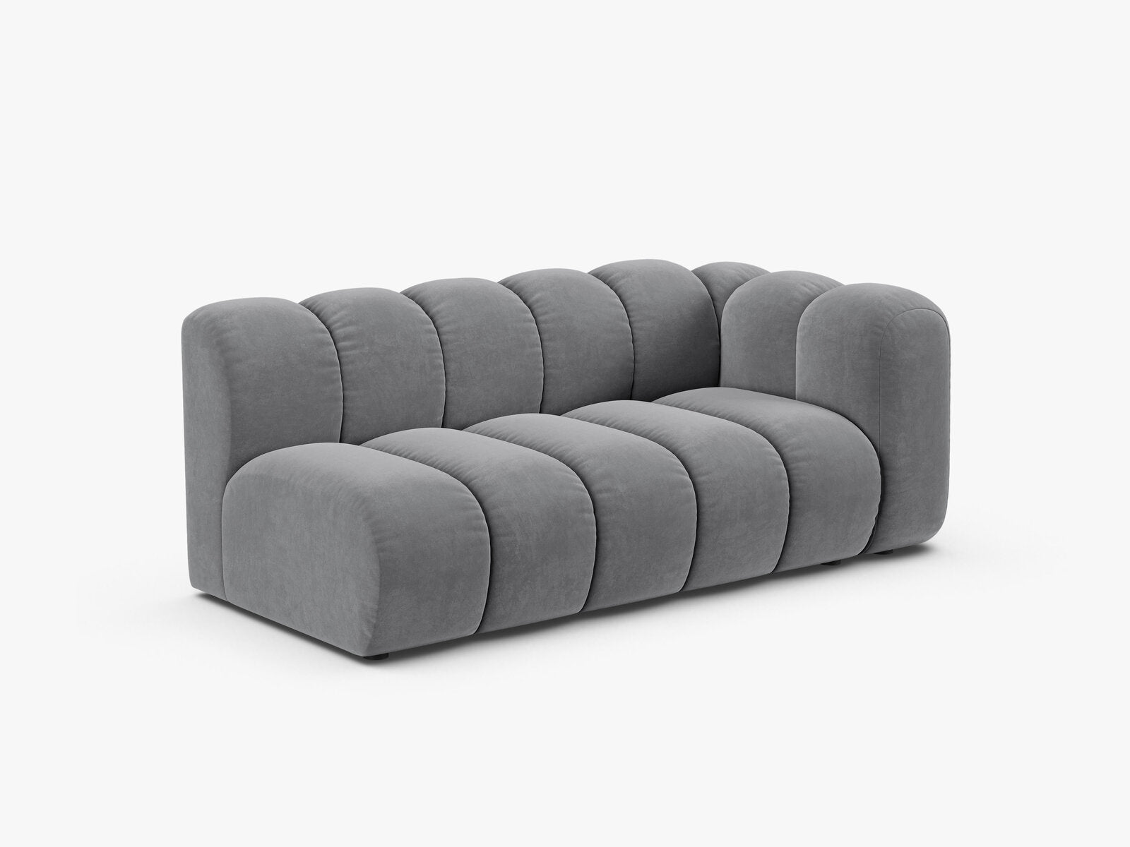 Micadoni Modul Lupine 3-Sitzer Rechts Samt Salvador Grau