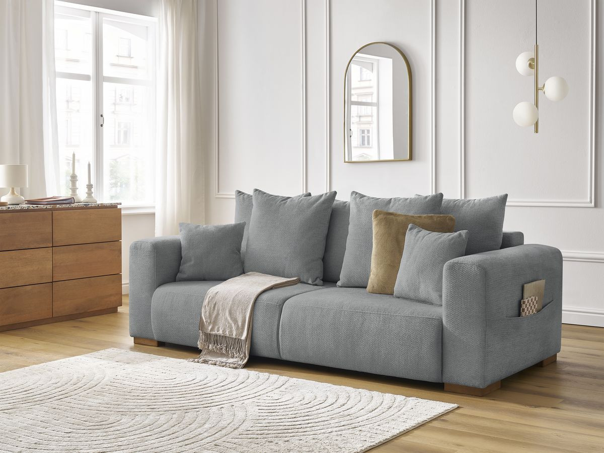Bobochic Sidonie Sofa 3-Sitzer Melange-Stoff Dunkelgrau