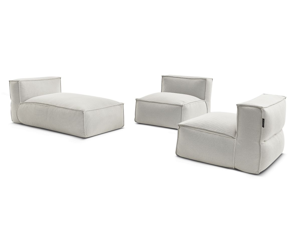 Bobochic Biarritz Gartensofa 3-Sitzer Melange-Stoff Beige