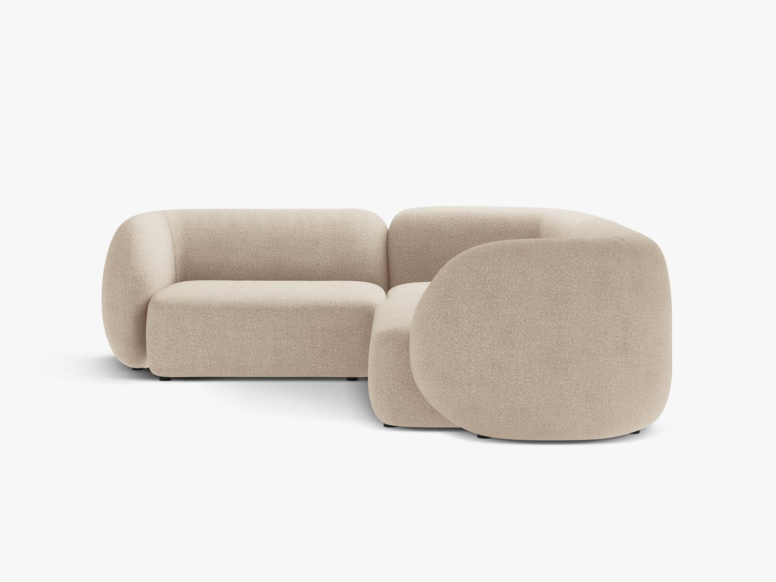 Micadoni Ecksofa Kate 4-Sitzer Links Boucle Beige