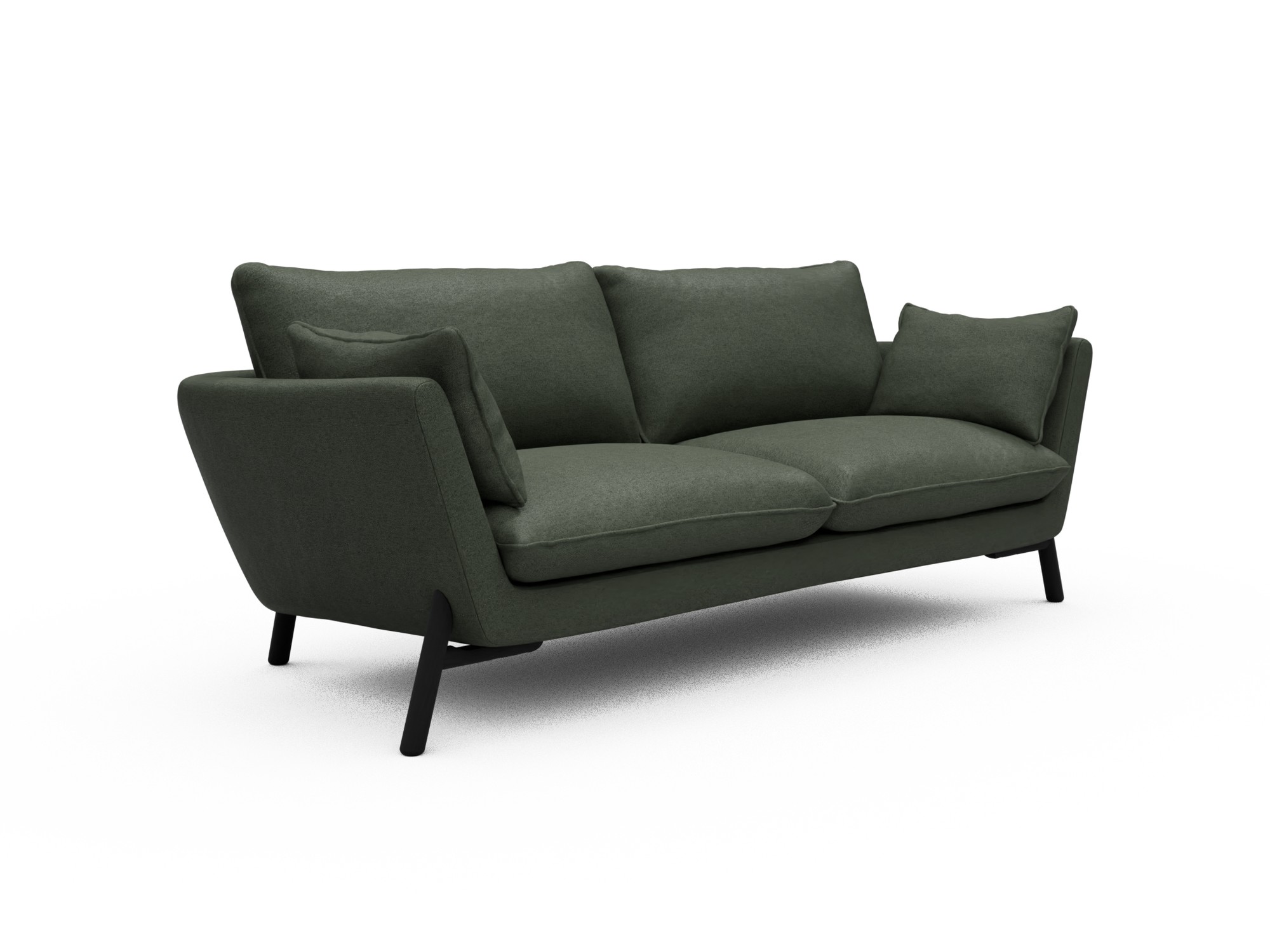 Skandi Home Sofa Emil 3-Sitzer Beinfarbe Eiche Schwarz Denari-Forest-Green moebelfaktor