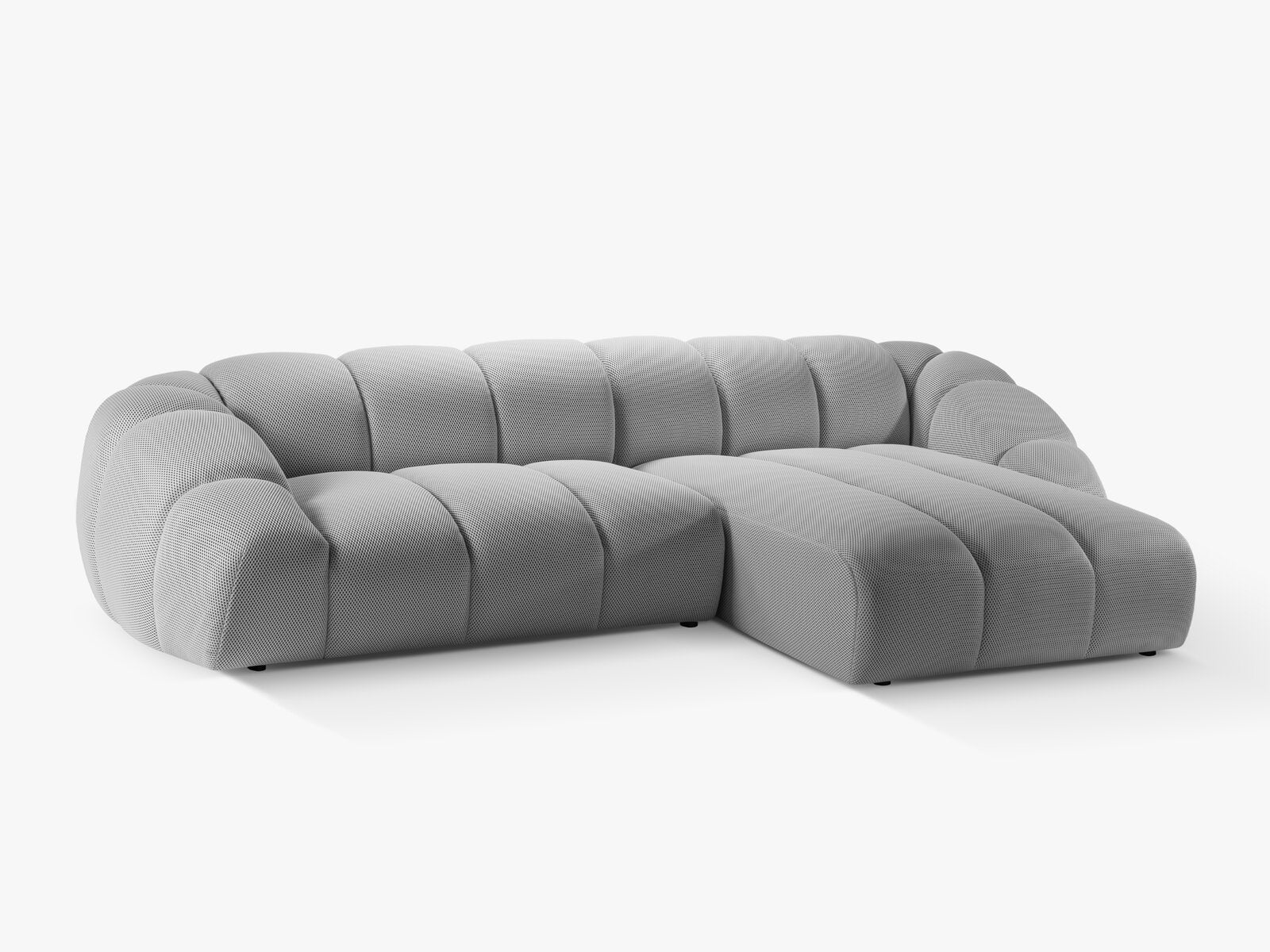 Micadoni Ecksofa Diana 4-Sitzer Rechts 3D-Stoff Silber