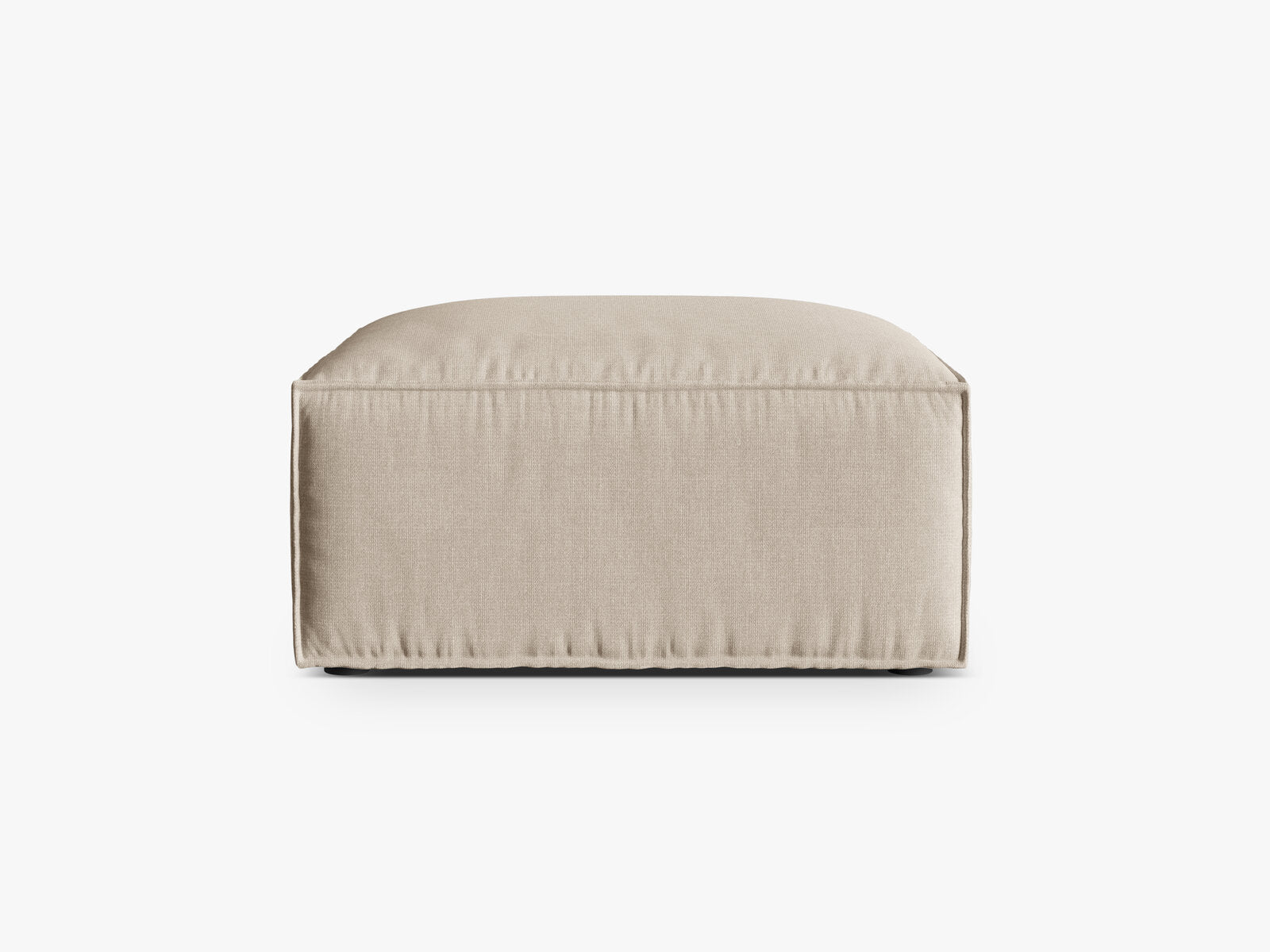 Micadoni Hocker Nuria 1-Sitzer Strukturierter Stoff Beige