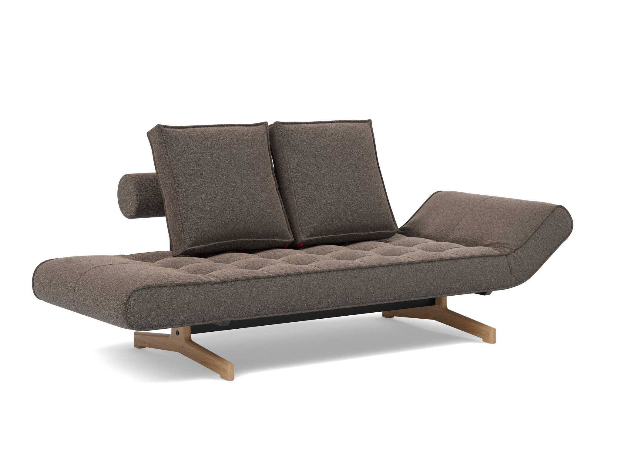 Tagesbett Ghia Boucle Skandi 530-Taupe Beine Eiche