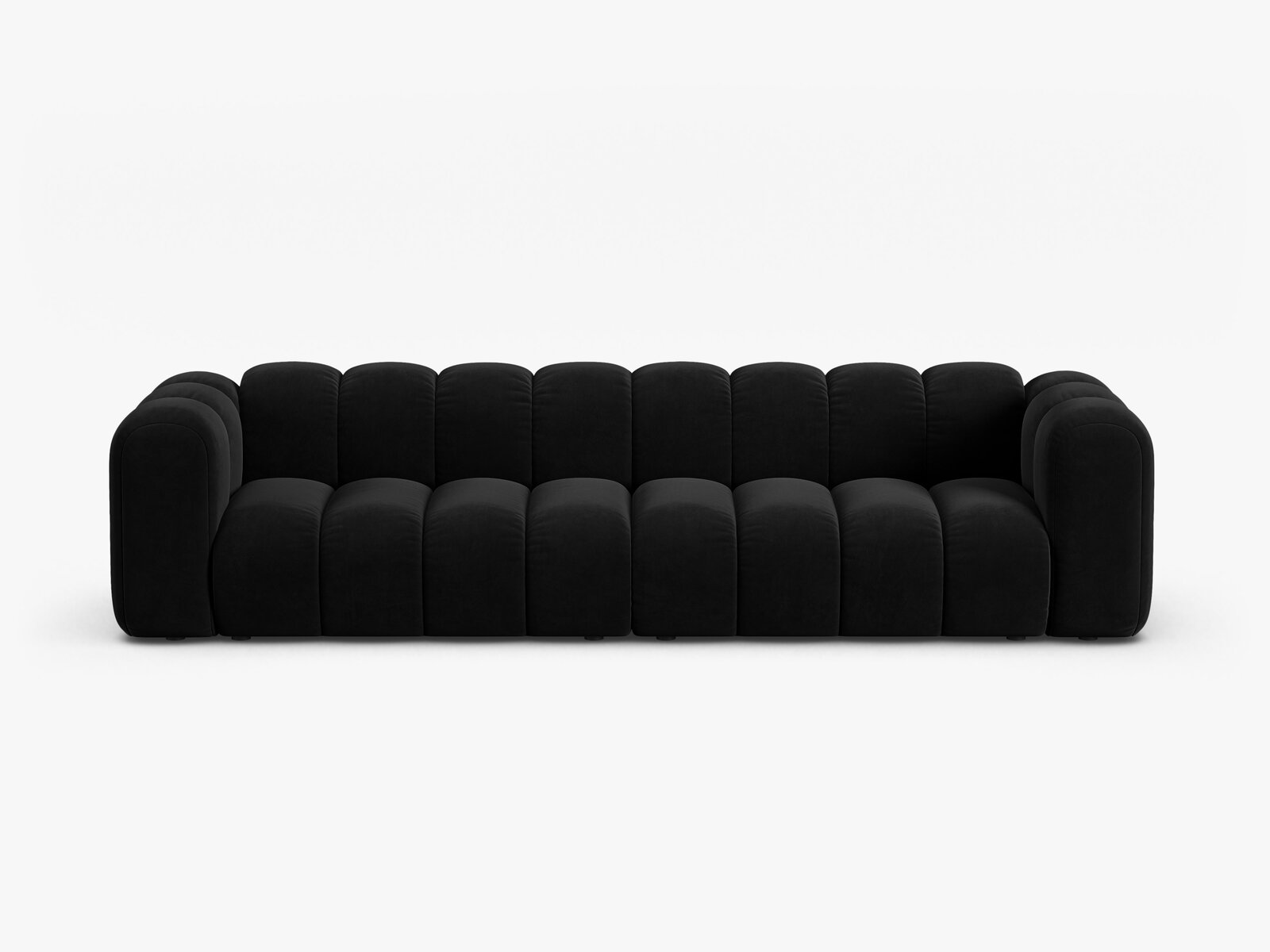 Micadoni Modulares Sofa Lupine 4-Sitzer Samt Salvador Schwarz