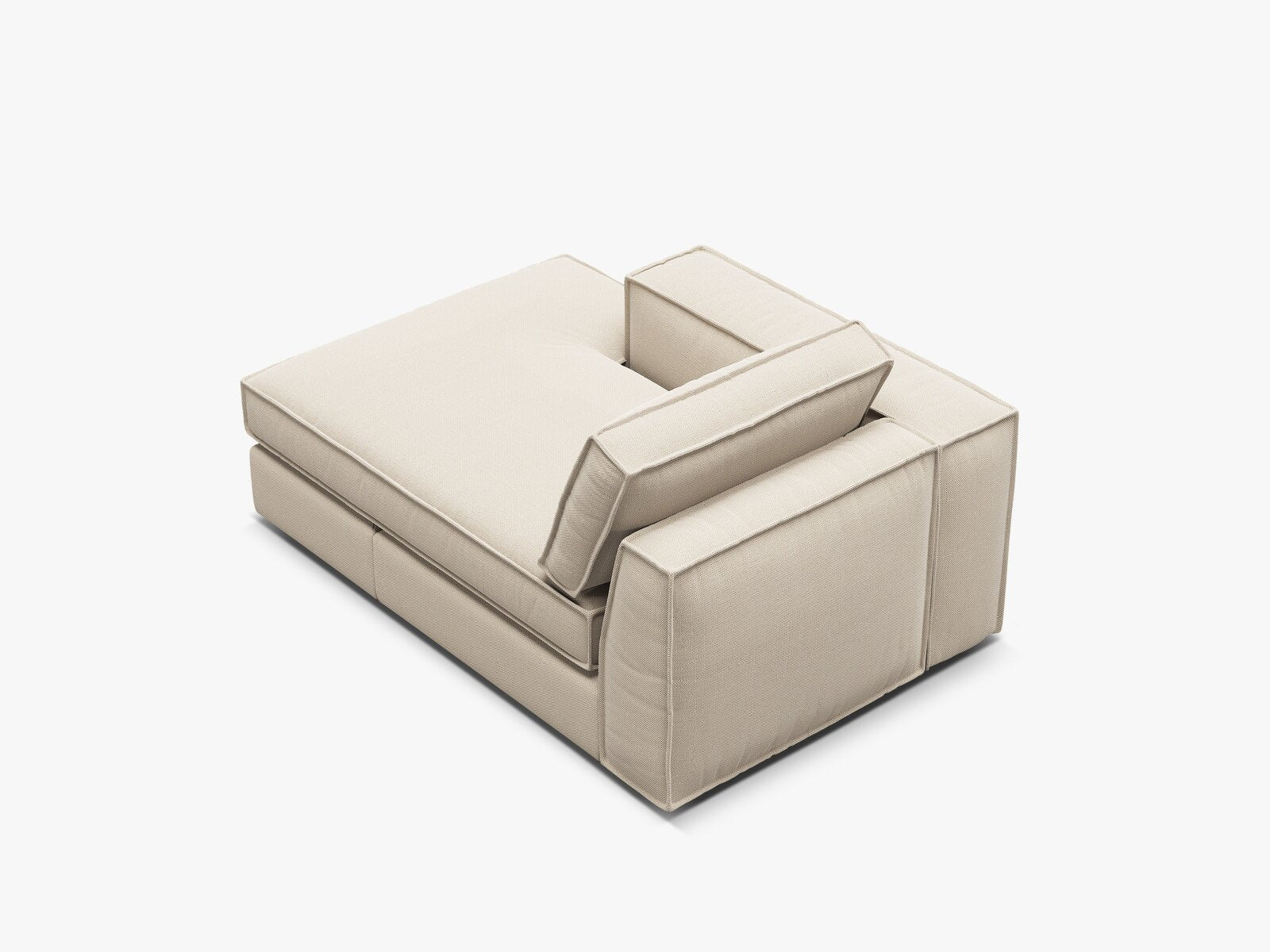 Micadoni Recamiere Pola Links Strukturierter Stoff Babel Beige