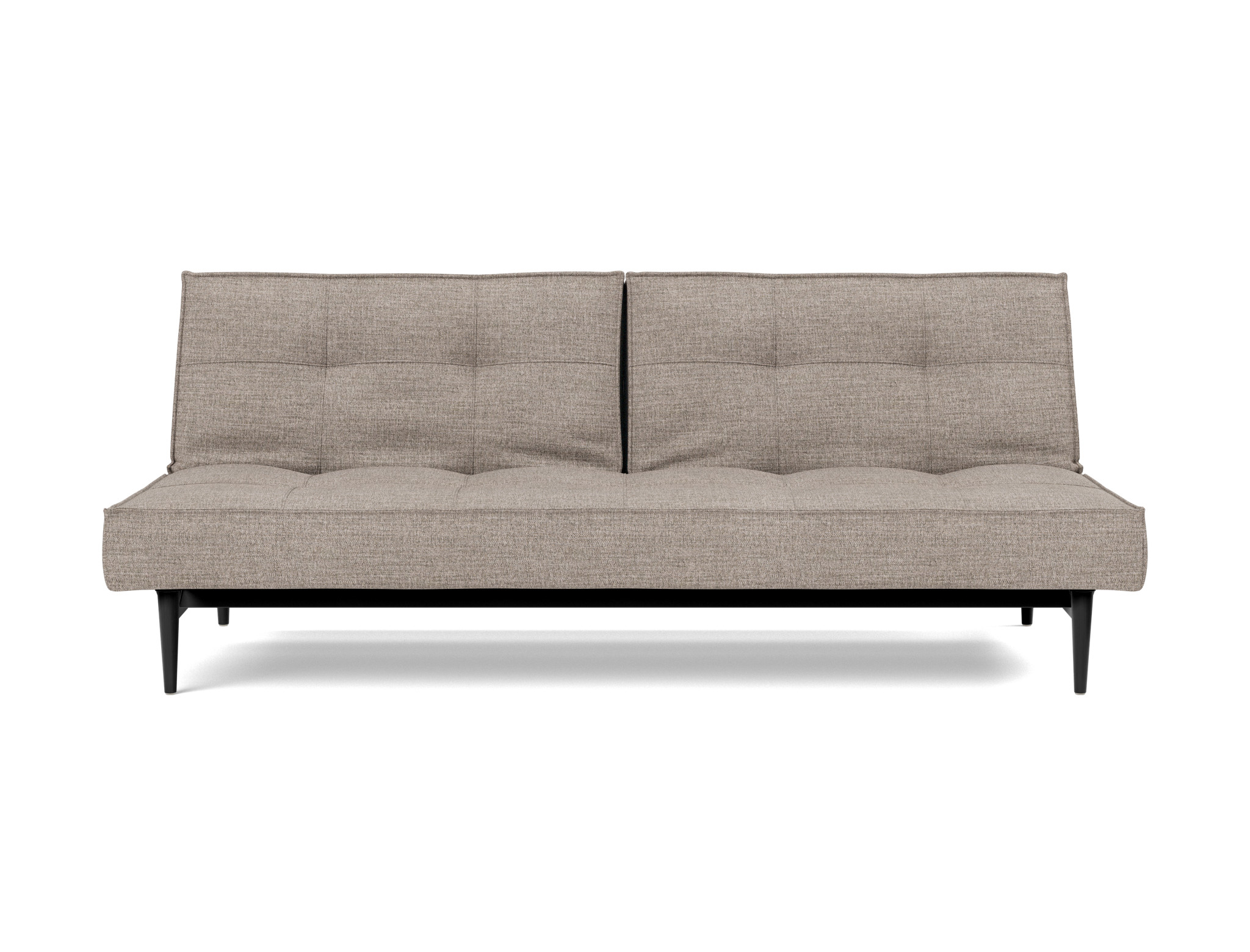 Schlafsofa Splitback Chenille Yuveno 472-Warm-Grey Beine Styletto Eiche schwarz