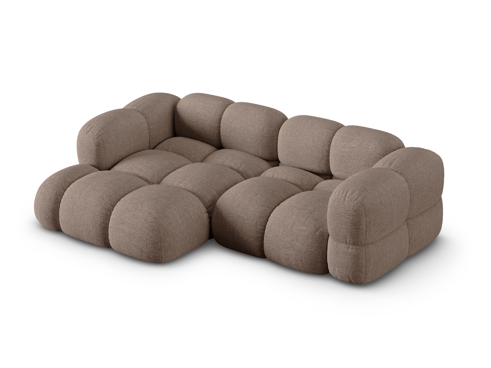 Cosmopolitan Design Ecksofa Loretto 3-Sitzer Strukturierter Stoff Sorella Cappuccino Links