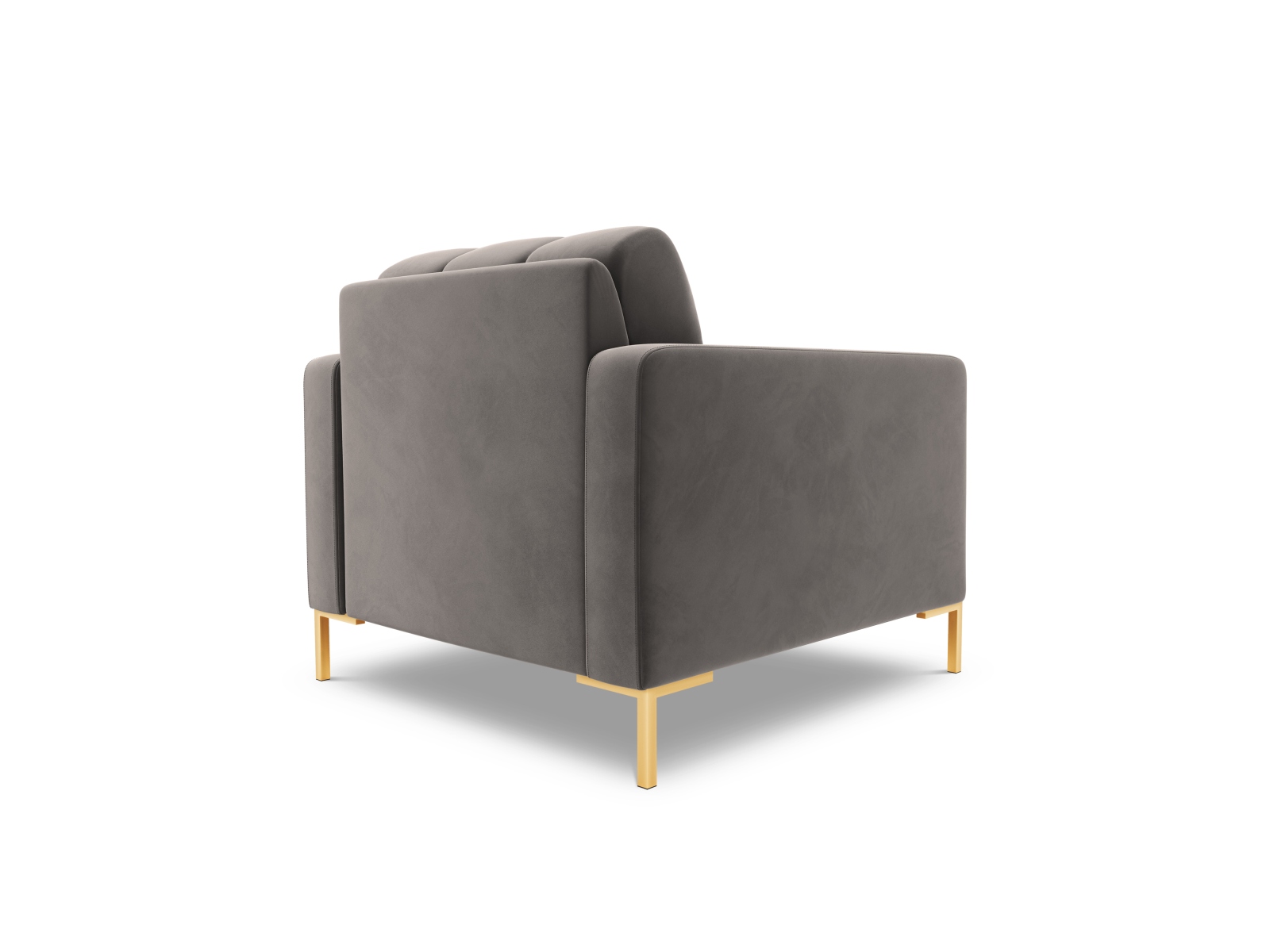 Cosmopolitan Design Sessel Bali Samt Bluvel Hellgrau Beine Gold
