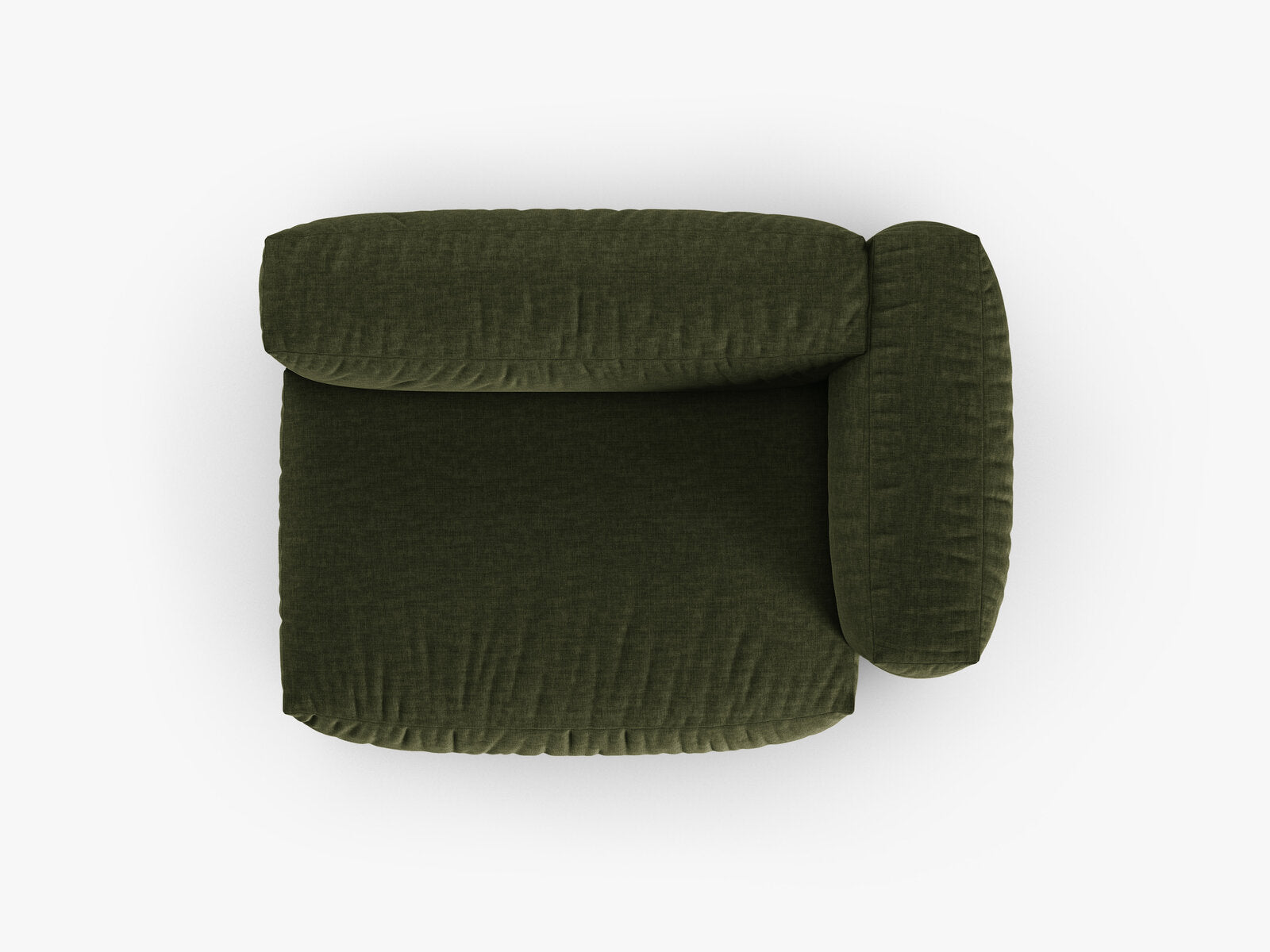 Micadoni Eckmodul mit Armlehne Martina 1-Sitzer Groß 90cm Sitztiefe Rechts Strukturierter Stoff Boston Grün