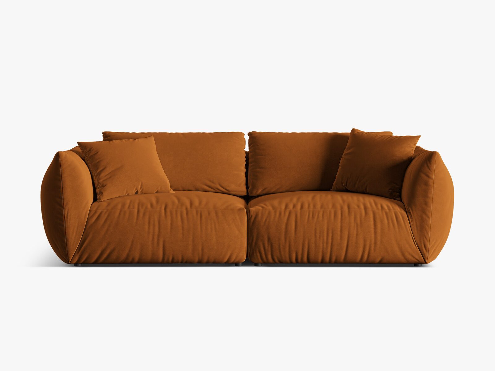 Micadoni Sofa Chris 4-Sitzer Samt Terrakotta