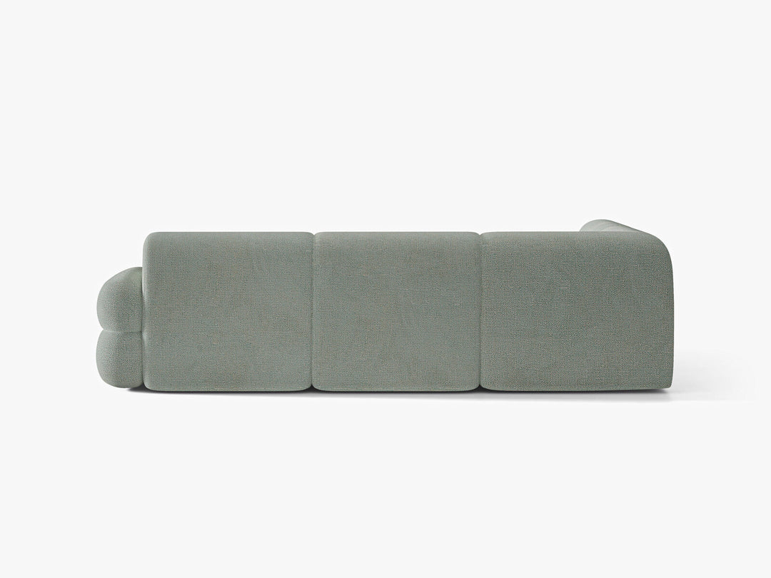 Micadoni Neo Ecksofa 5-Sitzer Rechts Chenille SILENCIO Gedämpftes Blau