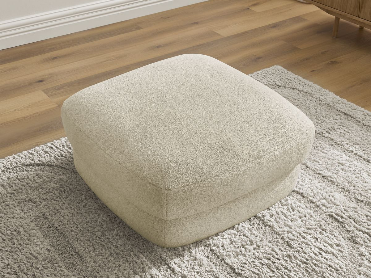 Bobochic Leonore Pouf Bouclé-Stoff Beige
