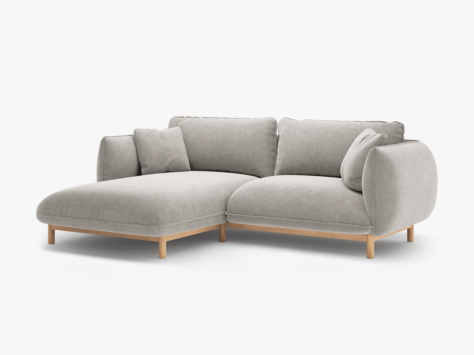 Micadoni Ada Ecksofa 3-Sitzer Links Strukturierter Stoff Wind Hellgrau