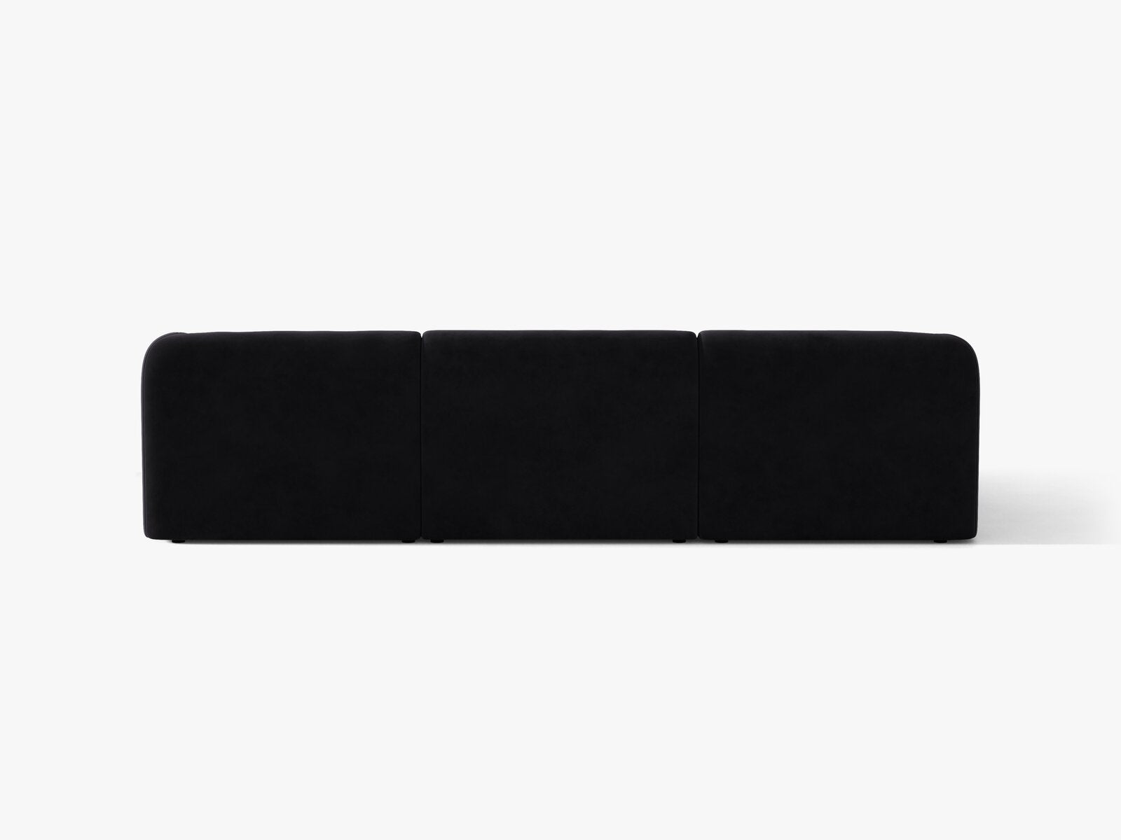 Micadoni Ecksofa Miley 4-Sitzer Samt Venus Schwarz Links