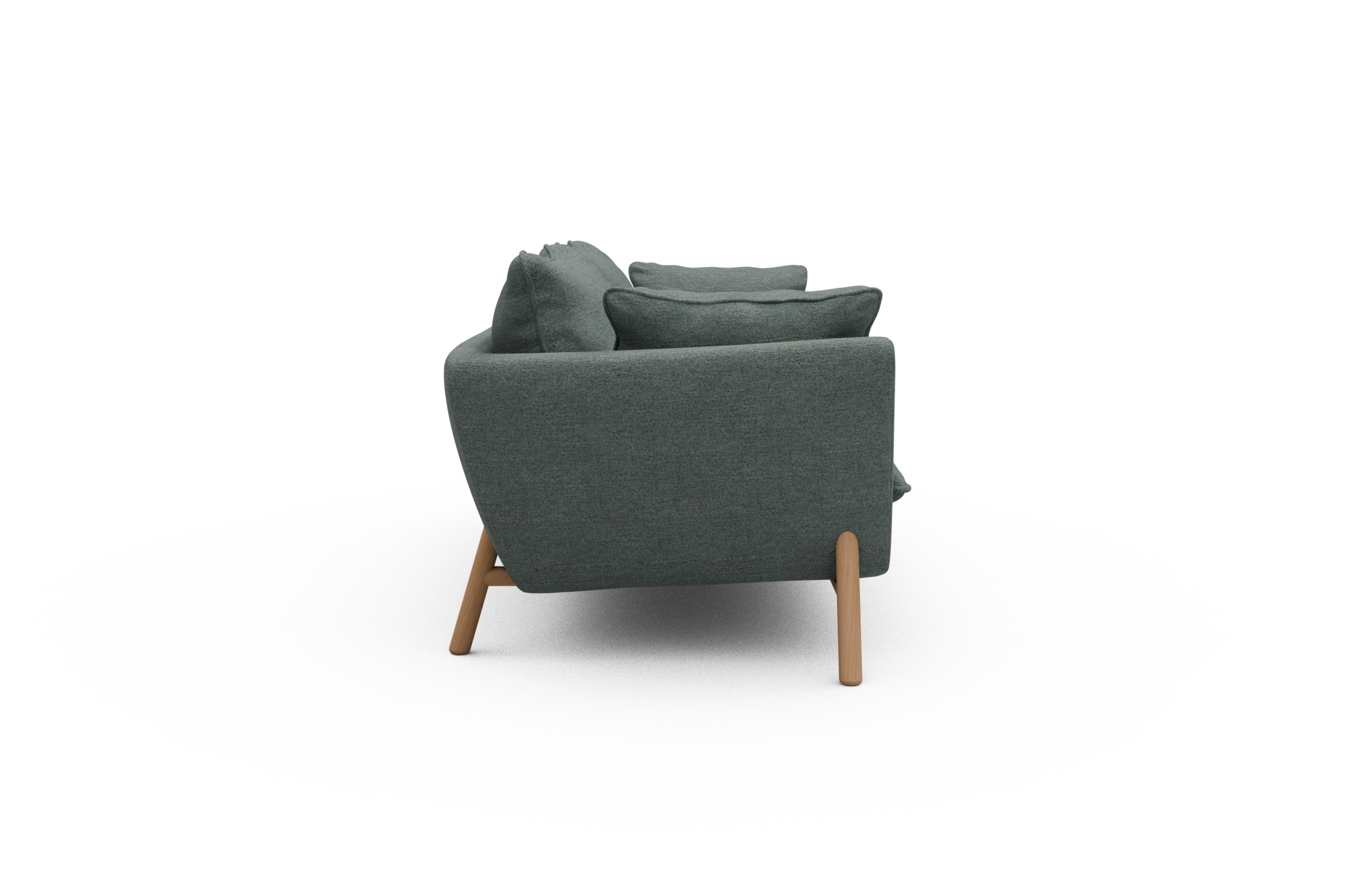 Sofa Emil PREMIUM 3-Sitzer Beinfarbe Eiche Natur Carreno-Ice-Blue