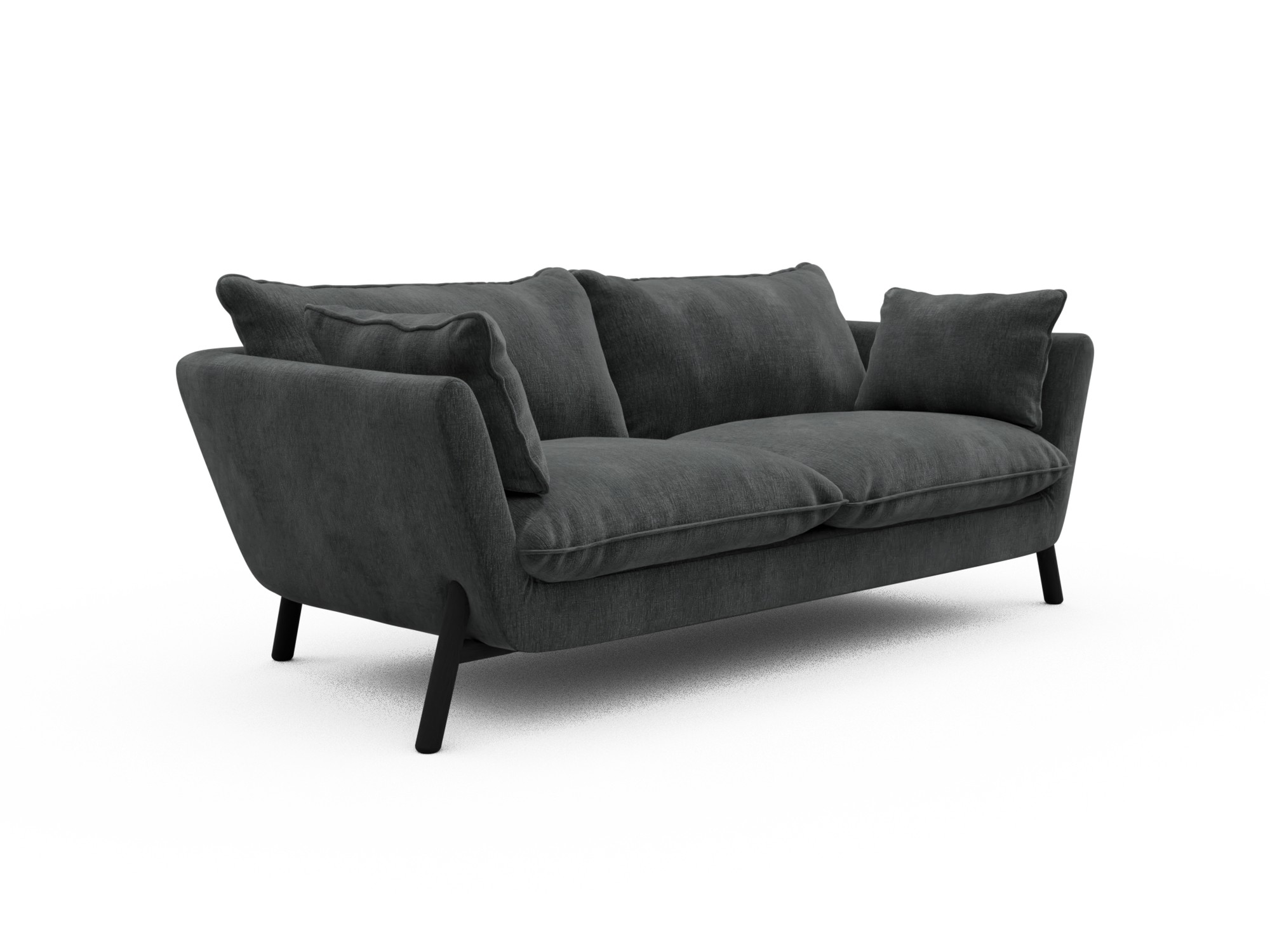 Skandi Home Sofa Emil Soft 2-Sitzer Beinfarbe Eiche Schwarz Smooth-Deep-Warm-Grey moebelfaktor