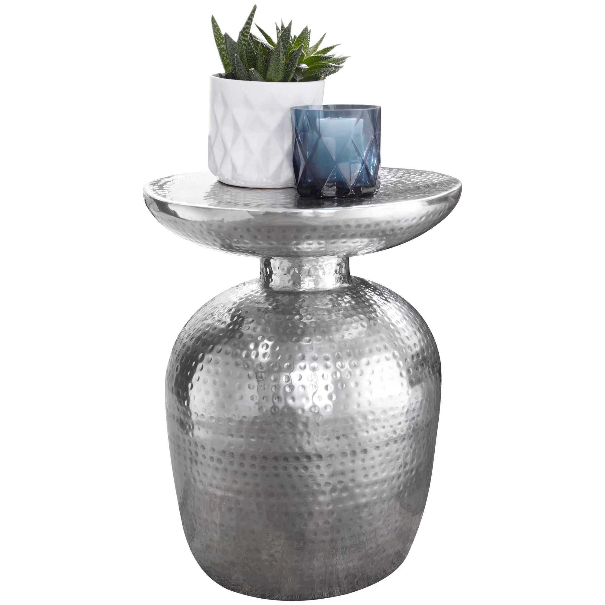 Beistelltisch Hvanneyri Aluminium Silber Ø 36 cm