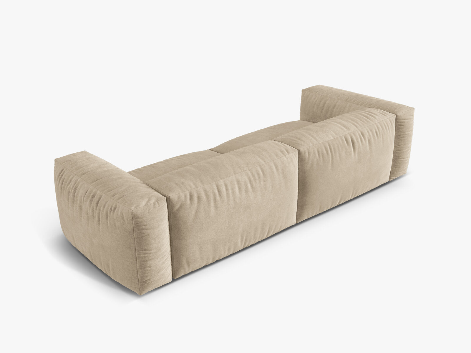 Micadoni Sofa Martina 4-Sitzer Samt Vogue Helles Beige
