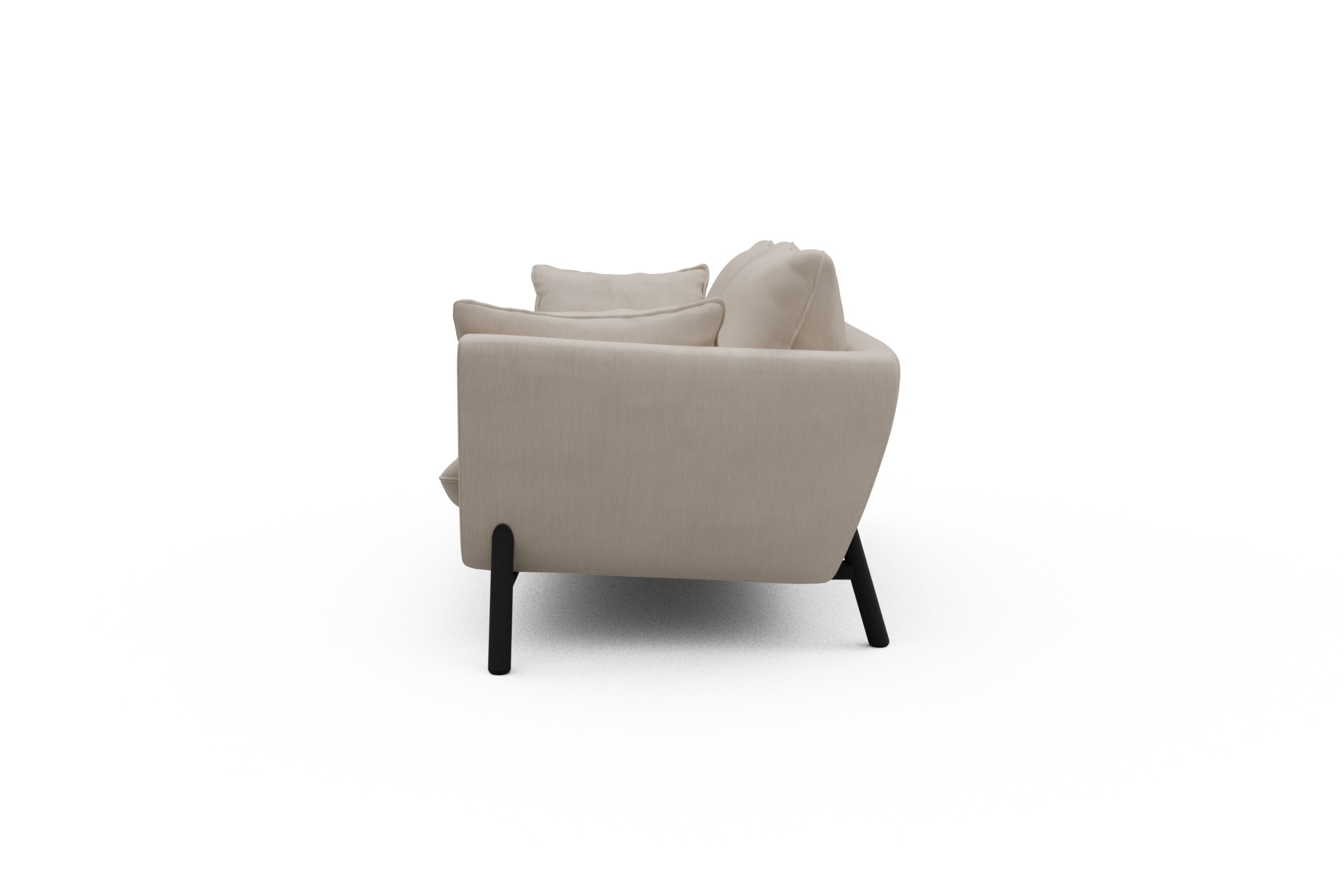 Sofa Emil 2-Sitzer Beinfarbe Eiche Schwarz Cordufine-Off-White