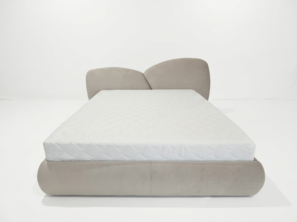 Bobochic Danae Polsterbett Samt Beige, Liegefläche 140 × 190 cm