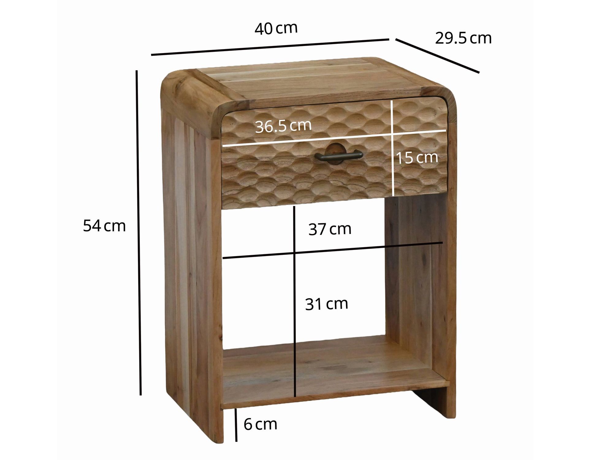 Nachttisch Uskedal Mango Massivholz Braun 40 × 29,5 × 54 cm
