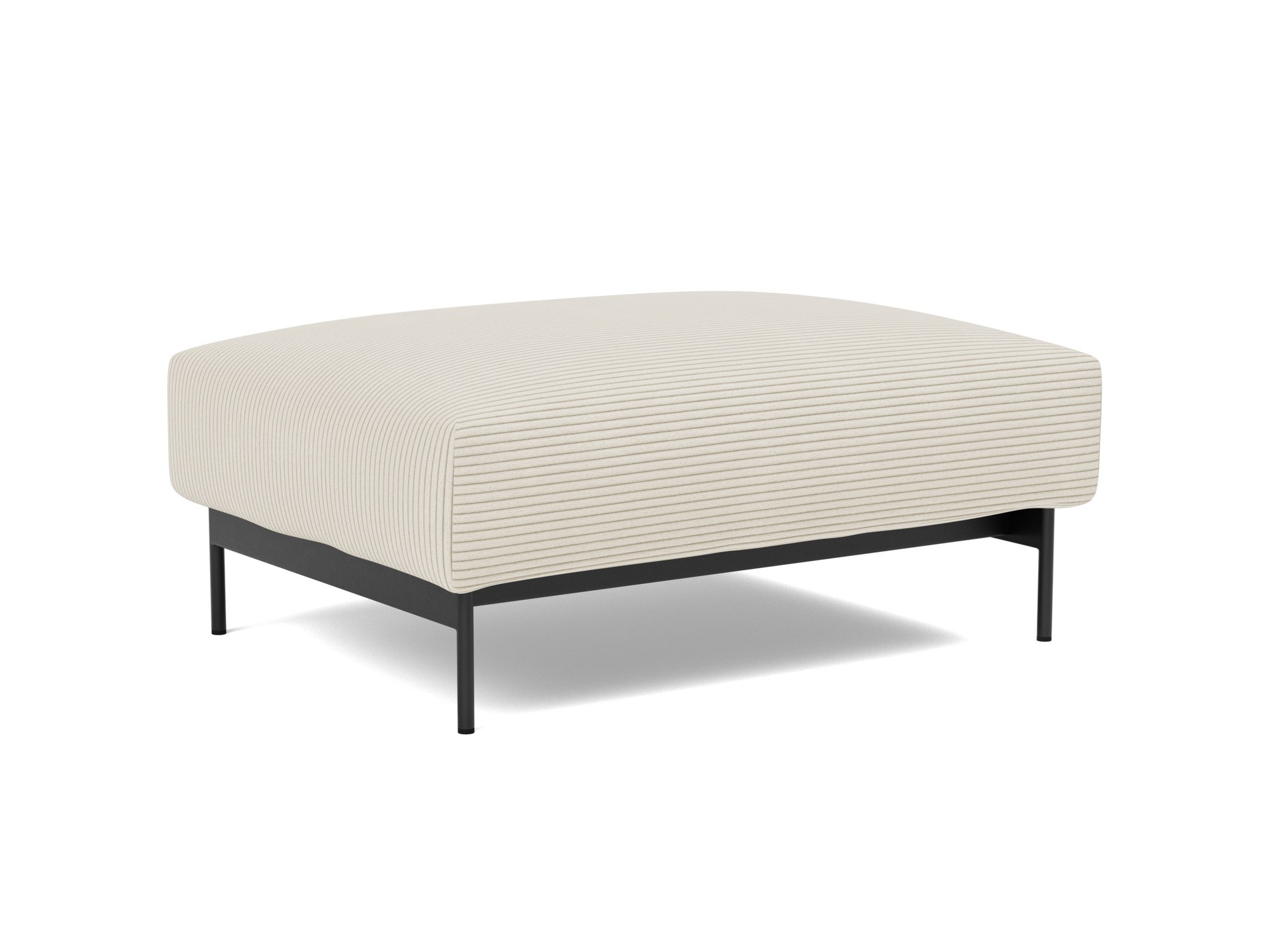 Hocker Malloy Kord Corduroy 594-Ivory Beine Schwarzes Metall