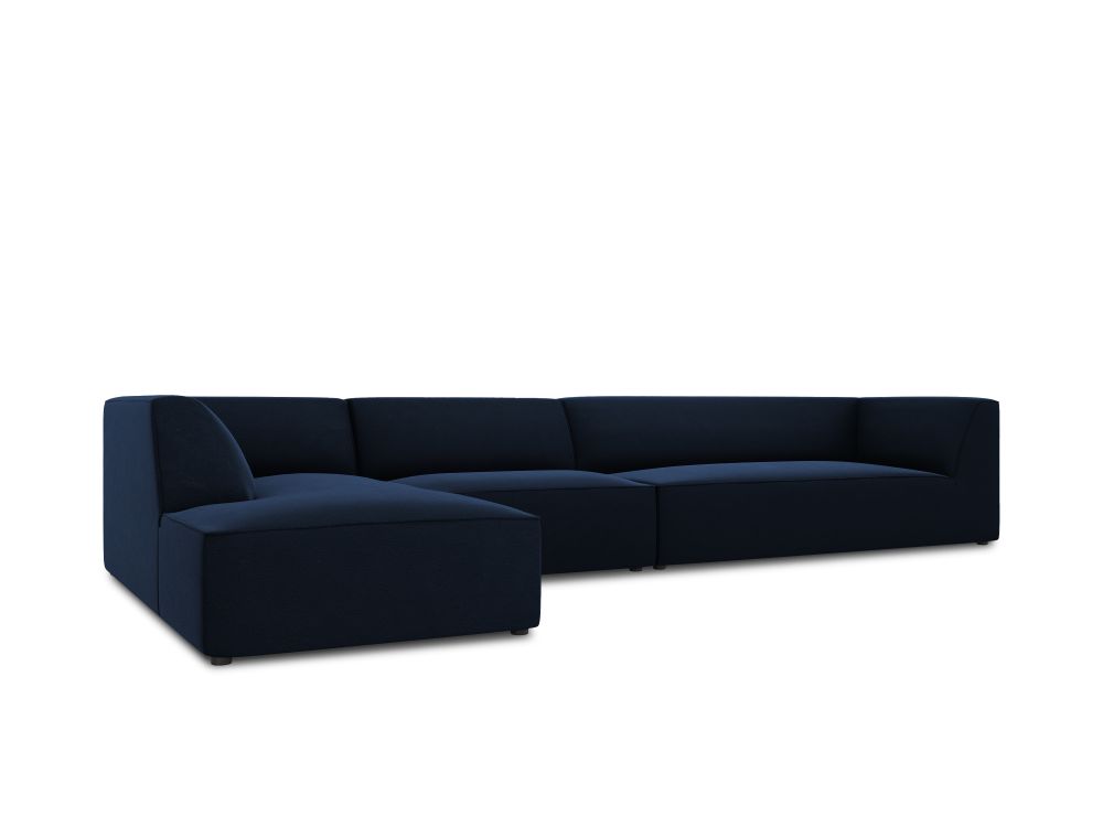 Cosmopolitan Design Ecksofa Siena 5-Sitzer Samt Salvador Königsblau Links