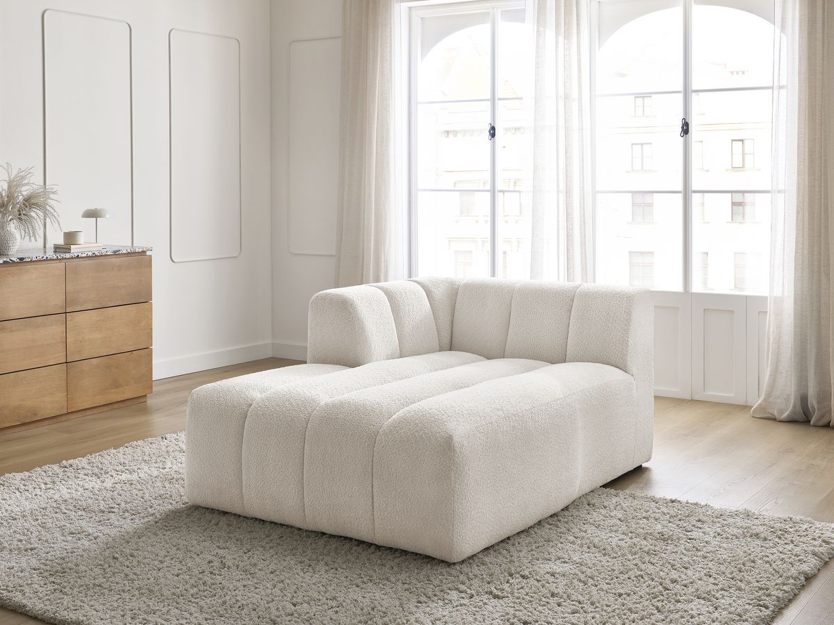 Bobochic Annecy Méridienne-Modul Bouclé-Stoff Weiß Ecke links
