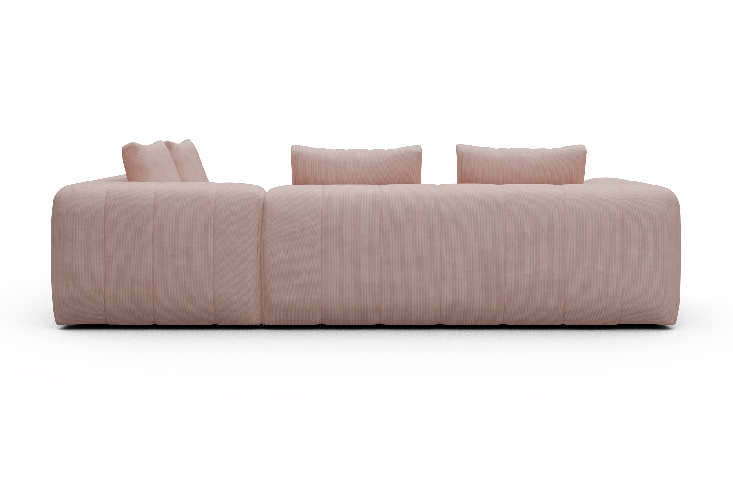 Ecksofa Hugo 2x 2,5-Sitzer Armlehne links Cordufine-Blush