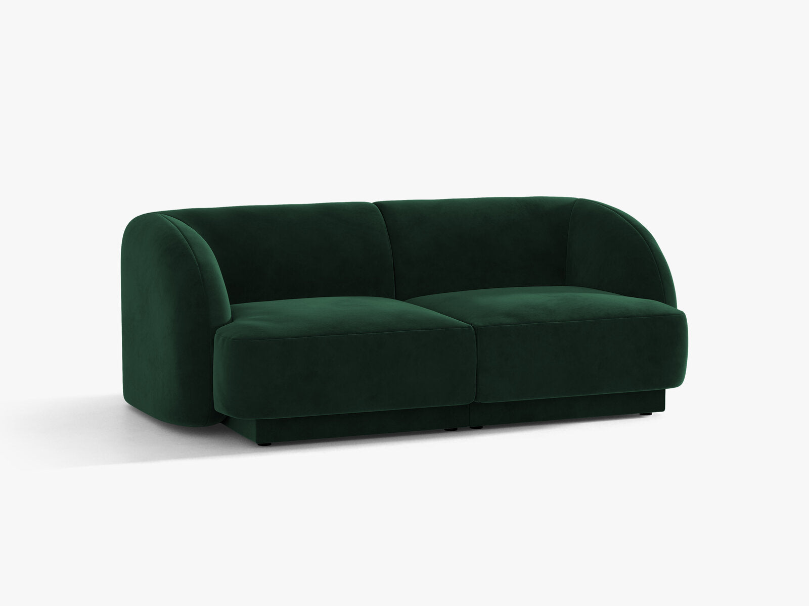 Micadoni Sofa Miley 2-Sitzer Samt Bluvel Flaschengrün