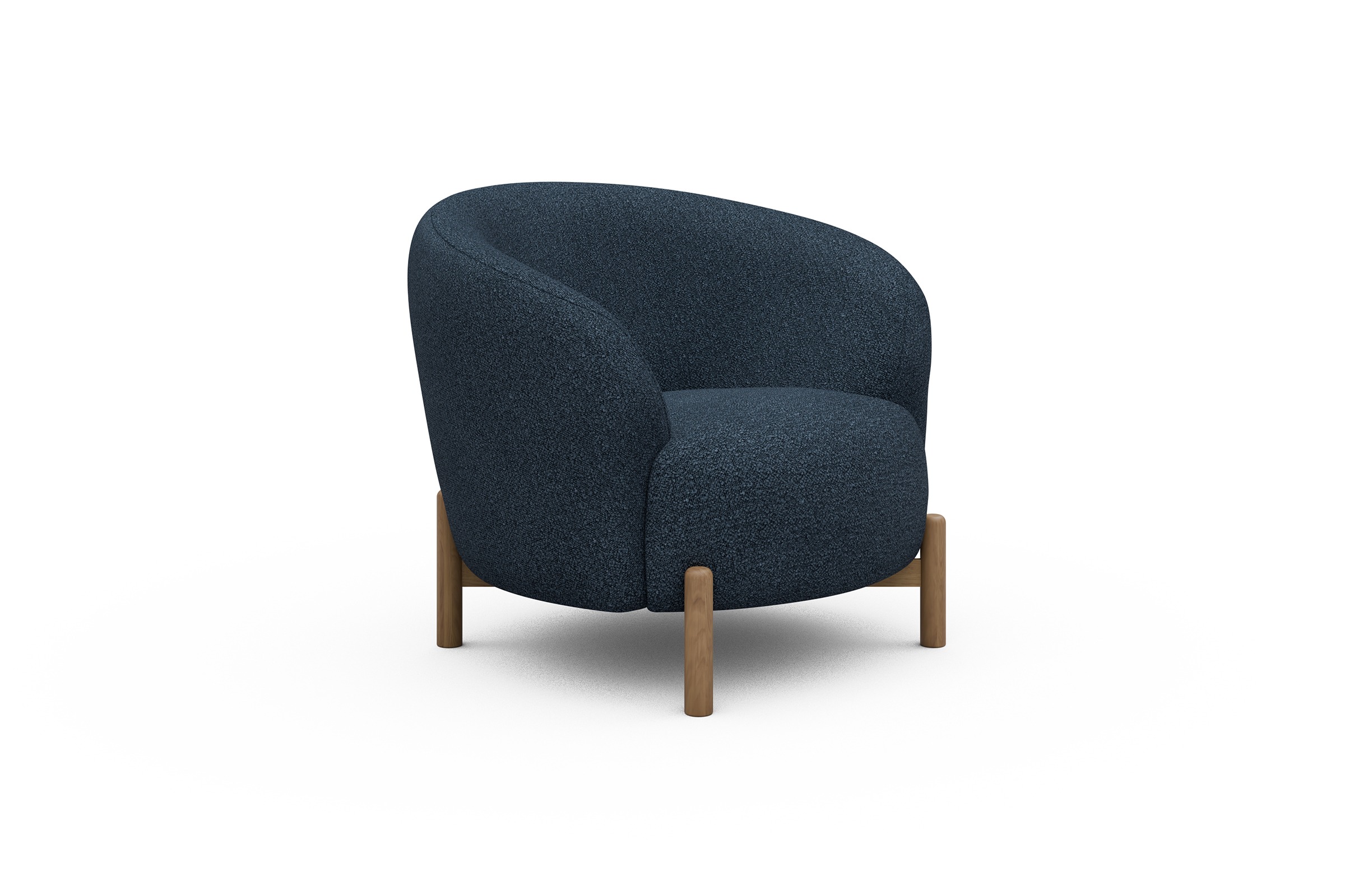Sessel Ronda Holzbeine Eiche Natur Boucle-Blue