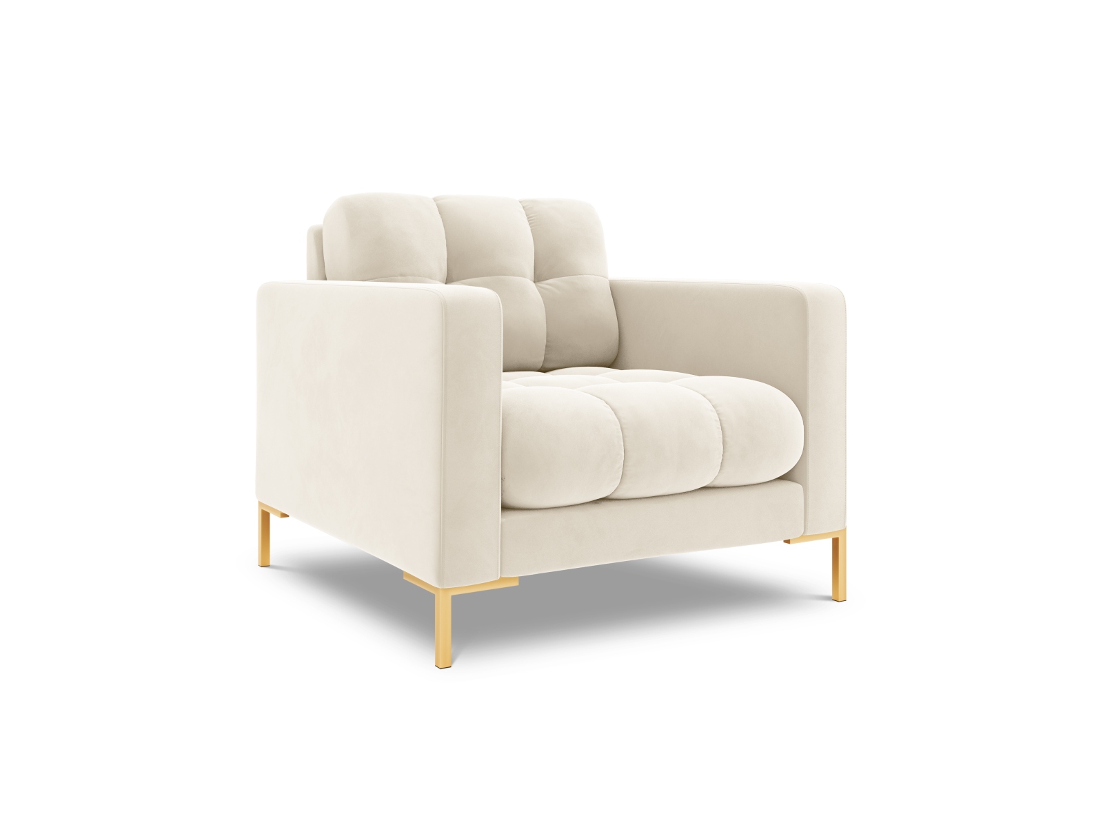 Cosmopolitan Design Sessel Bali Samt Bluvel Helles Beige Beine Gold