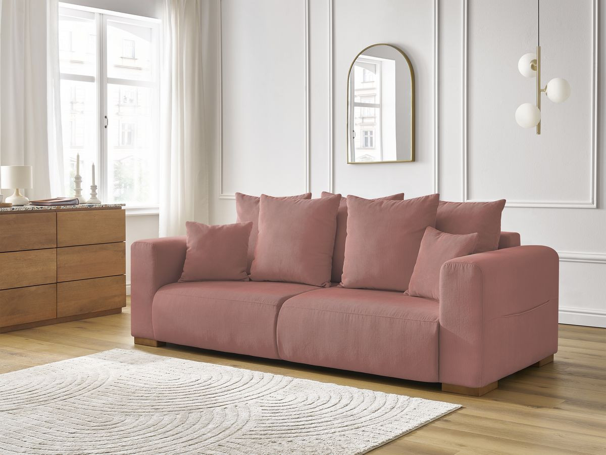 Bobochic Sidonie Sofa 3-Sitzer Cordsamt Rosa