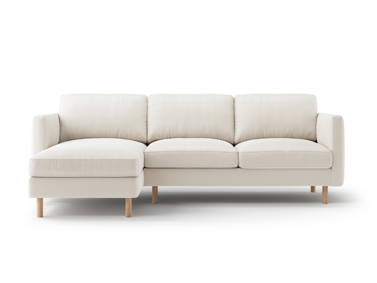 Micadoni Ecksofa Eden Groß 3-Sitzer Links Samt Beige