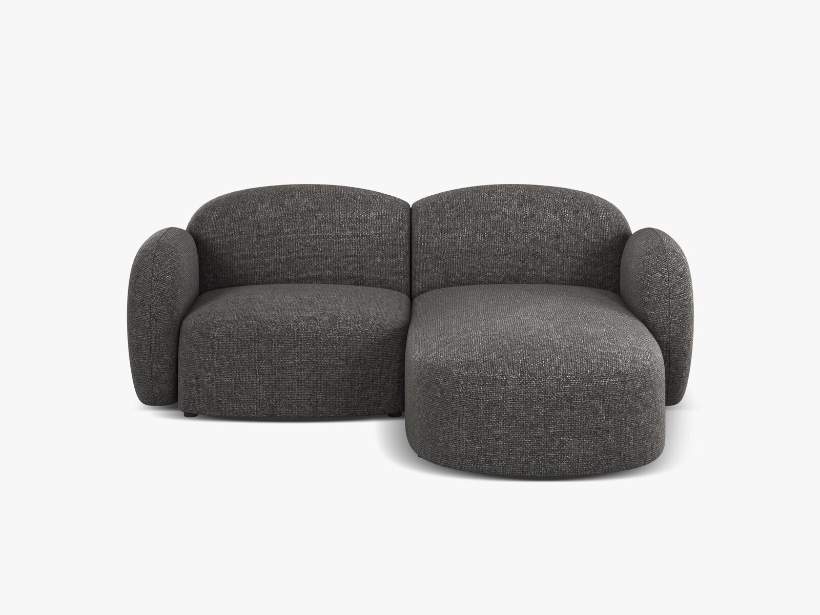 Micadoni Ecksofa Blair 3-Sitzer Rechts Chenille Eden Dunkelgrau