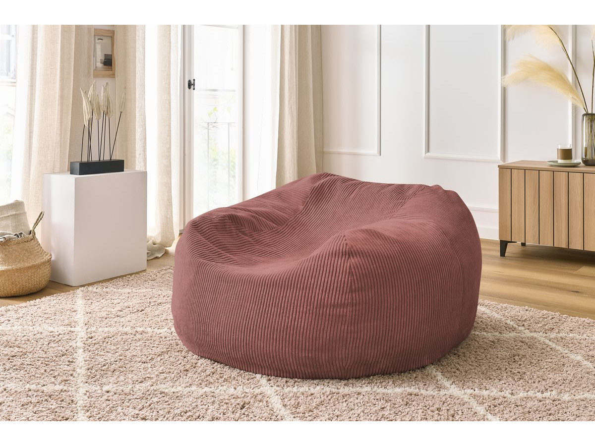 Bobochic Voltaire Pouf 120 × 70 cm Cordsamt Rosa