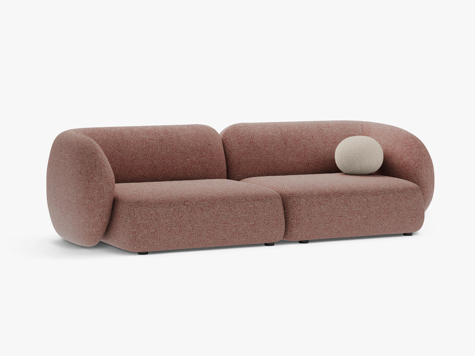 Micadoni Sofa Kate 4-Sitzer Strukturierter Stoff Puente Rosa Melange