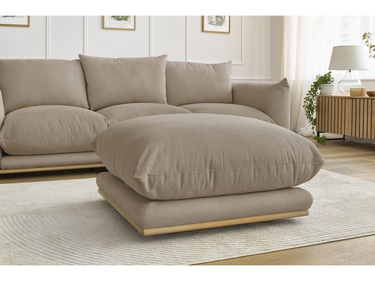 Bobochic Ernest Sofa 4-Sitzer mit Pouf Stoff Taupe