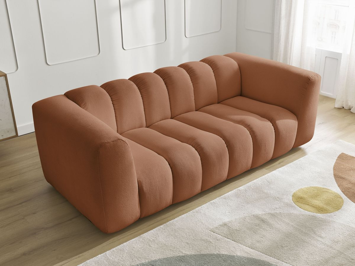 Bobochic Talia Sofa 3-Sitzer Melange-Stoff Orange