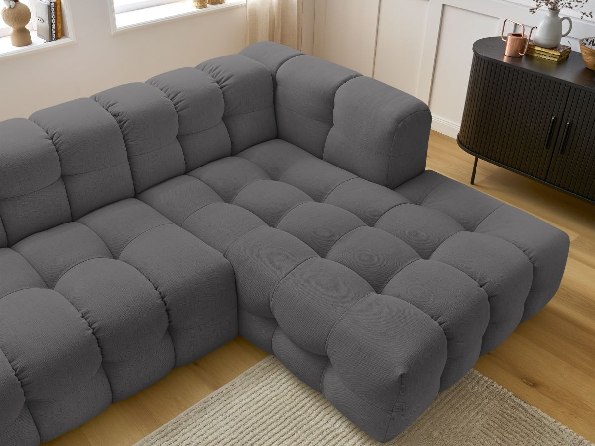 Bobochic Cloud Ecksofa 288 × 184 cm Stoff Dunkelgrau Ecke rechts