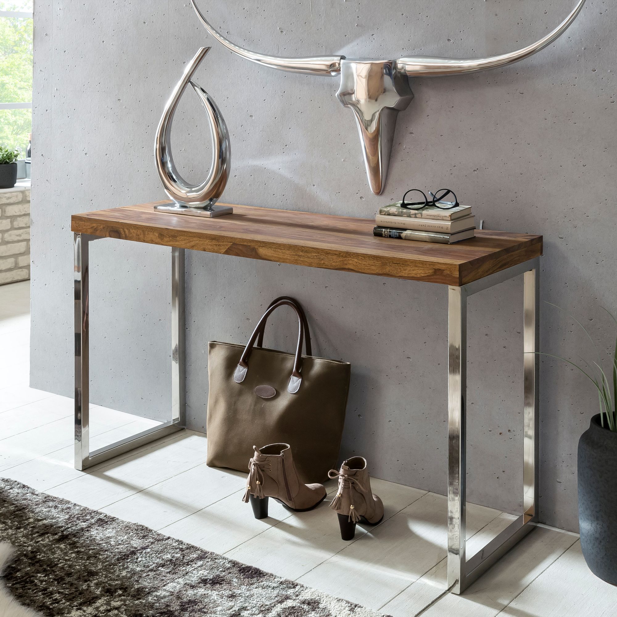 Konsolentisch Alta Massivholz Sheesham Höhe 76 cm
